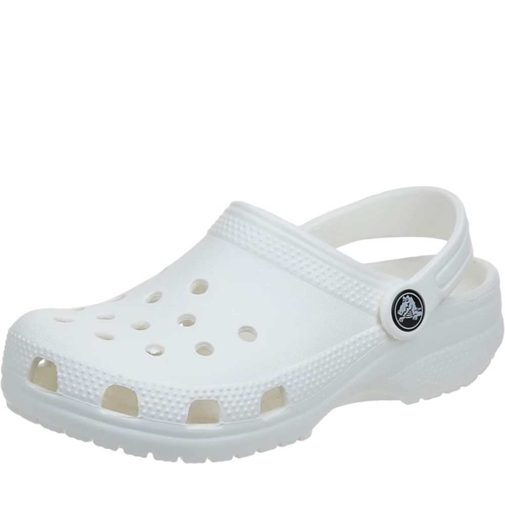 Kids unisex white Crocs. Sz 1. Gently used. Offers welcome.